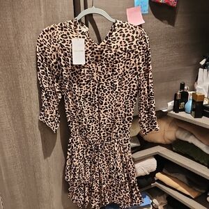 Zadig & Volytaire Animal Print Dress in Black and Tan